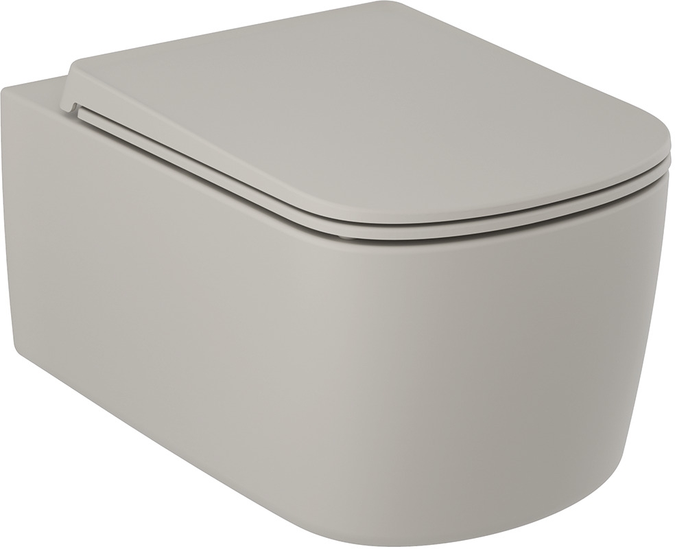 Darmowa Dostawa - Miska WC wisząca bez kołnierza ze spłukiwaniem wirowym szary mat Kludi Resa S 27WCW01O2