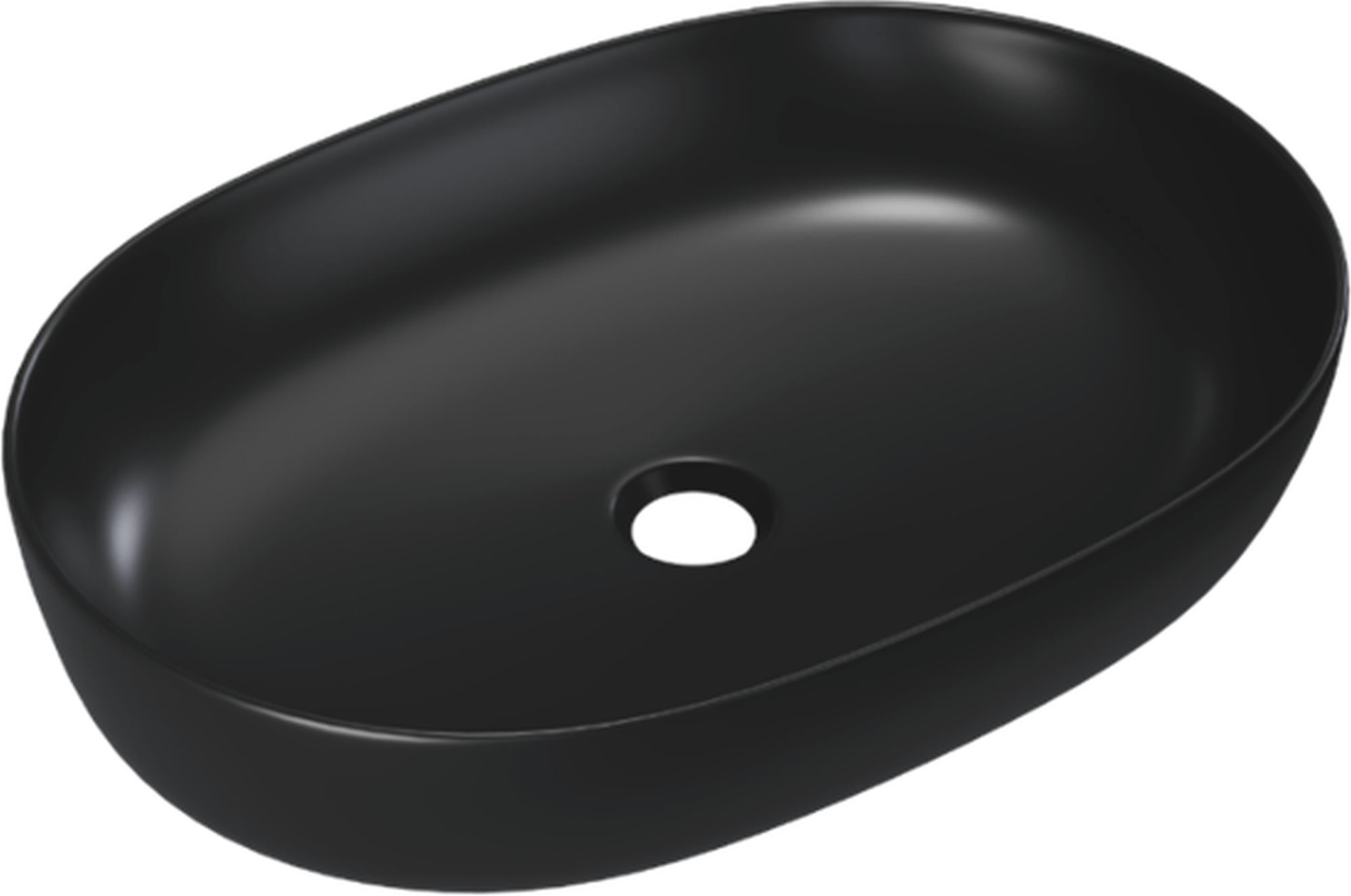 Darmowa Dostawa - Umywalka 61.5x41.5 cm owalna nablatowa czarna Excellent Jima CEAC2001615BLM
