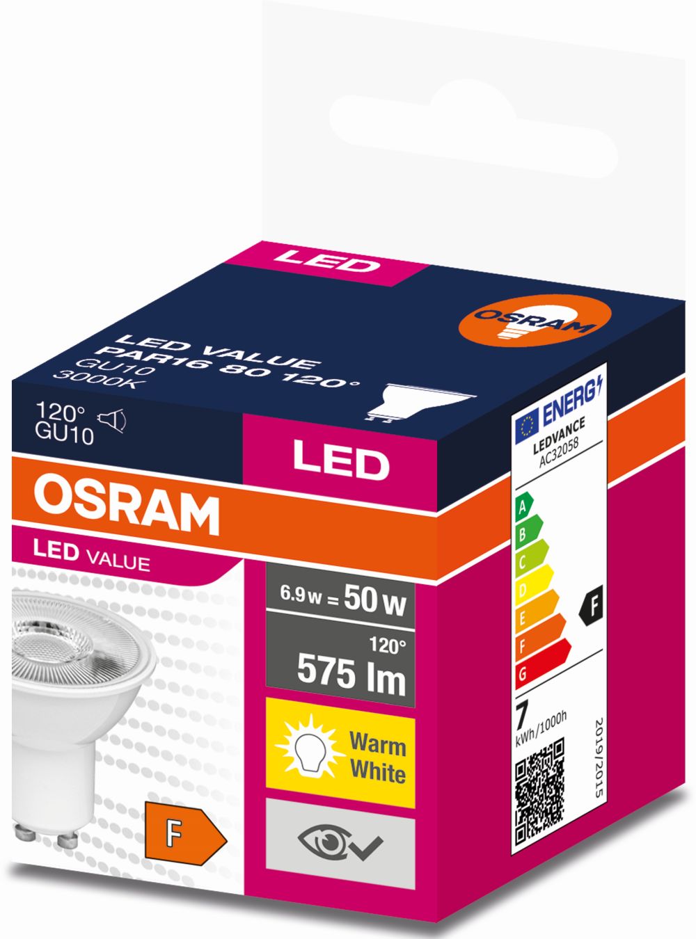 Darmowa Dostawa - Żarówka LED 1x6.9 W 2700 K gu10 Osram LED Lamps 4058075598768
