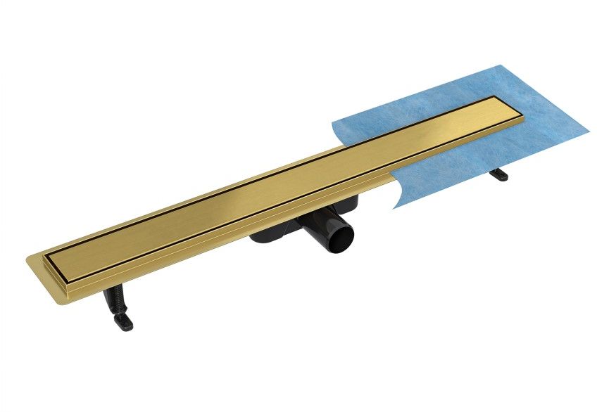 Darmowa Dostawa - Odpływ liniowy z rusztem 70 cm złoty Besco Virgo Duo OL70VG
