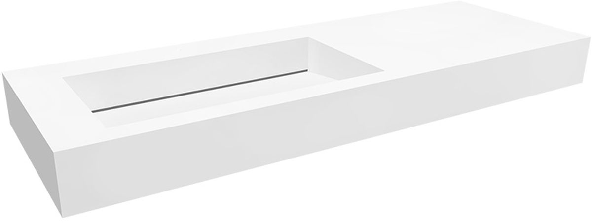 Darmowa Dostawa - Umywalka 130x45 cm prostokątna ścienna-z blatem biała Cristalstone Linea Ideal U1300MBLOLCBO