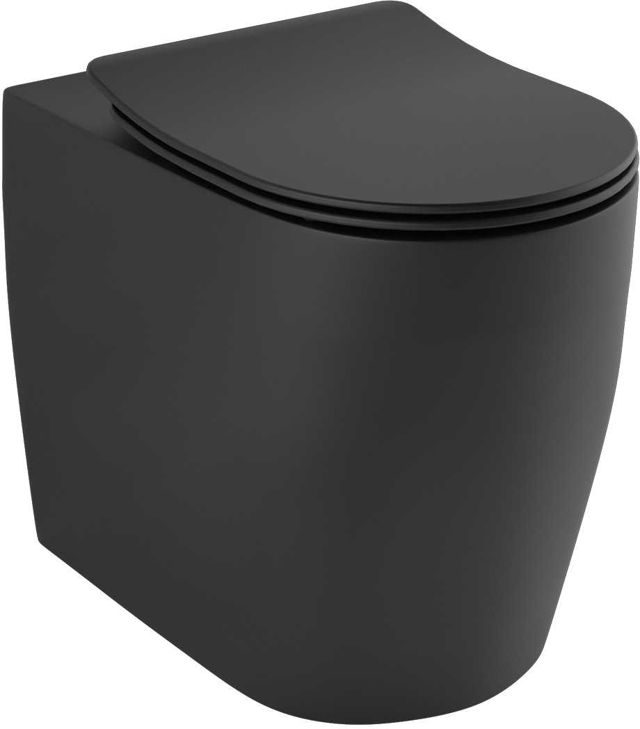 Darmowa Dostawa - Miska WC stojąca bez kołnierza ze spłukiwaniem wirowym czarny mat Kludi Resa R 23WCB0439