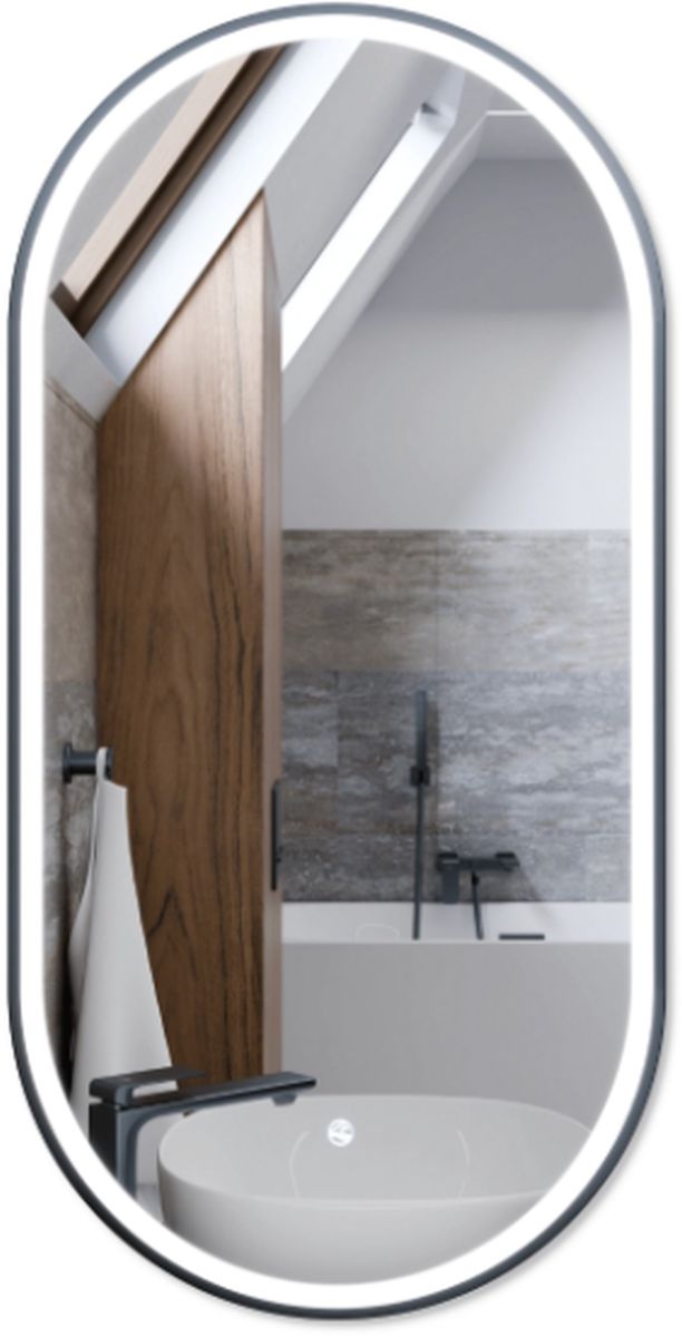 Darmowa Dostawa - Lustro 50x100 cm owalne z oświetleniem z matą grzewczą Corsan Ovo L5010GM