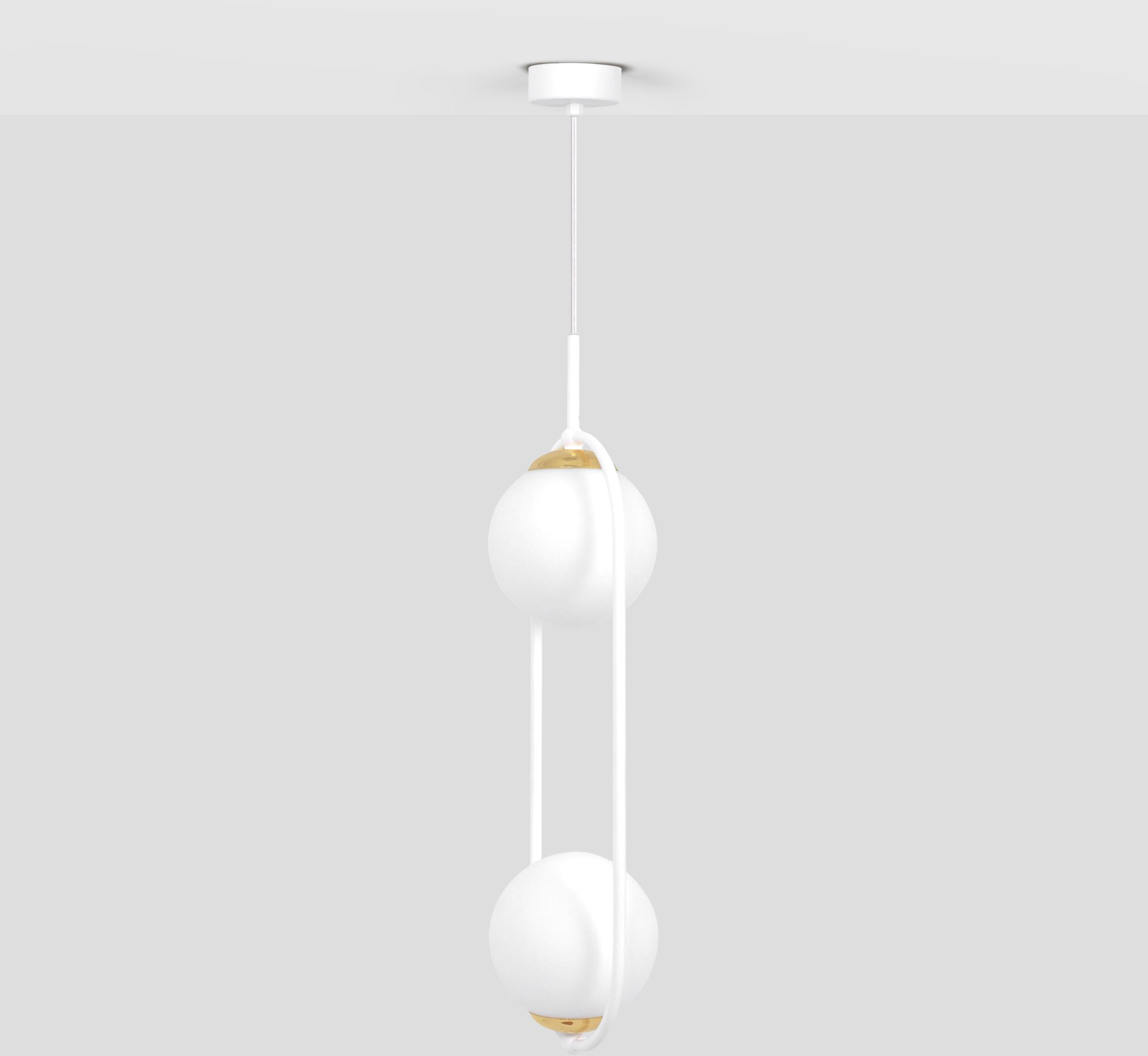 Darmowa Dostawa - Lampa wisząca 2x40 W biała-złota Kaja Arlena K5301