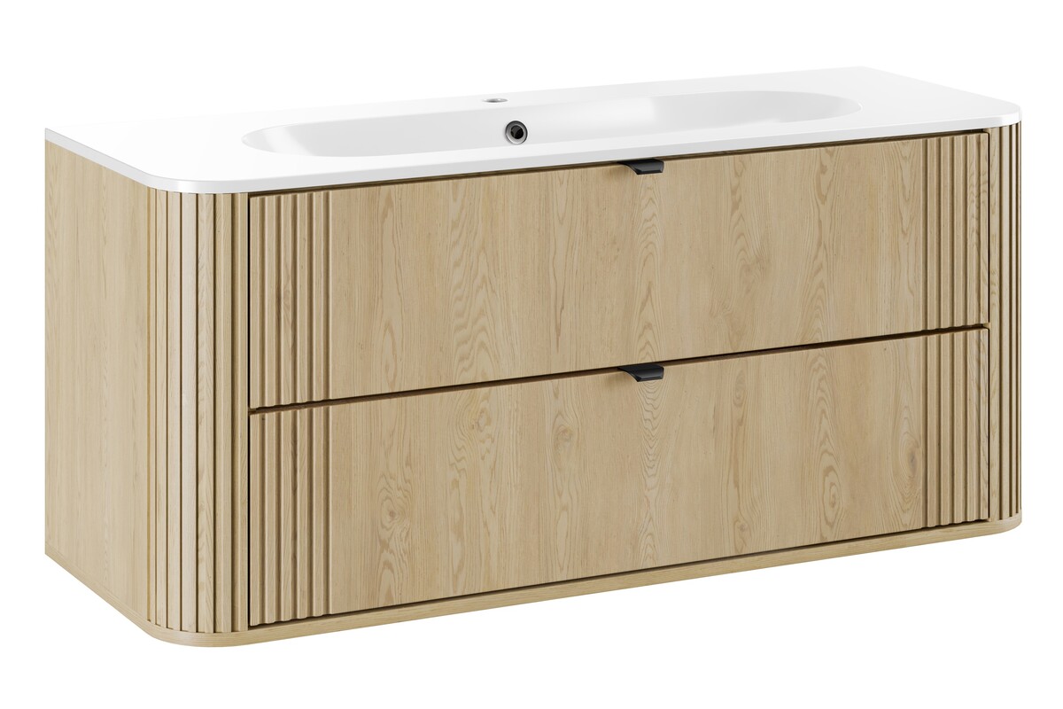 Darmowa Dostawa - Umywalka z szafką 120 cm dąb Comad Ovalia Cremona SETOVC120CMUMPURE