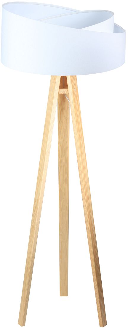 Darmowa Dostawa - Lampa stojąca 1x60 W biała-drewno BPS Koncept Galaxy 060P060