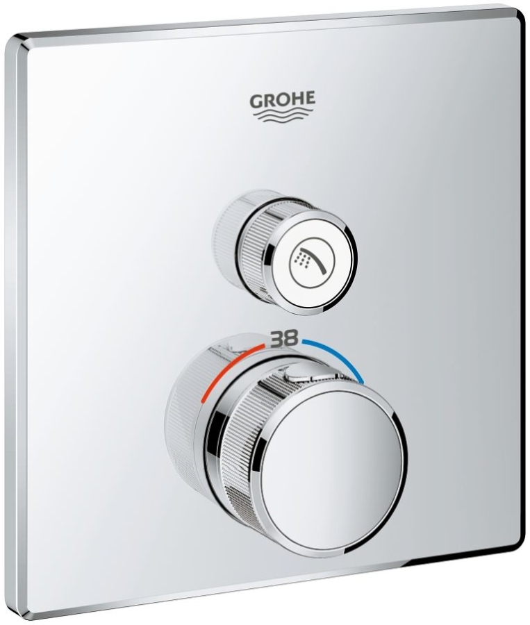 Darmowa Dostawa - Bateria prysznicowa podtynkowa z termostatem starlight chrome Grohe Grohtherm SmartControl 29123000