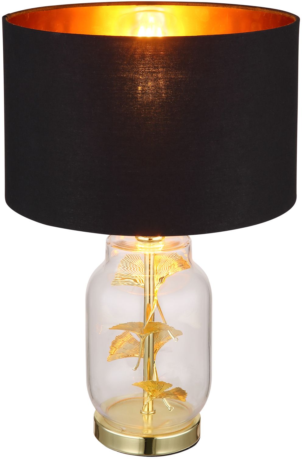 Darmowa Dostawa - Lampa stołowa 1x40 W czarna-przezroczysta-mosiądz Globo Lighting Ginko 24141M