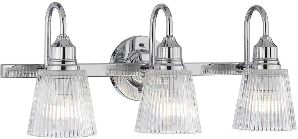 Darmowa Dostawa - Kinkiet 3x3 W chrom-przezroczysty Quintiesse Addison QNADDISON3BATH