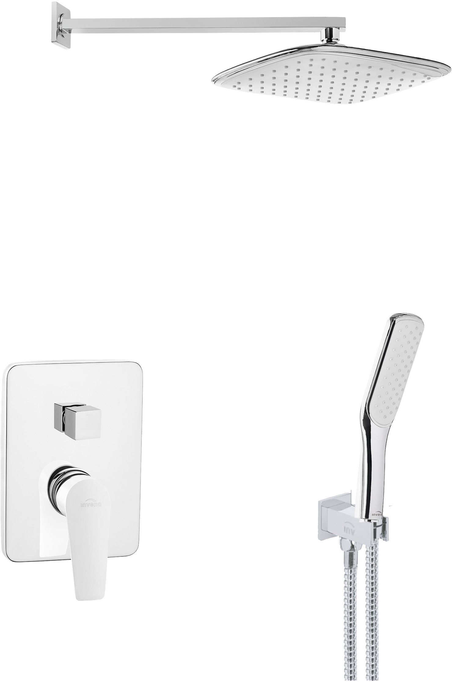 Darmowa Dostawa - Zestaw prysznicowy podtynkowy chrom Invena Dokos BS19BK2