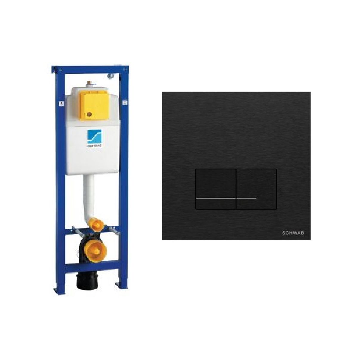 Darmowa Dostawa - Stelaż podtynkowy z przyciskiem spłukującym do miski wiszącej Schwab Duplo 380 abset1769