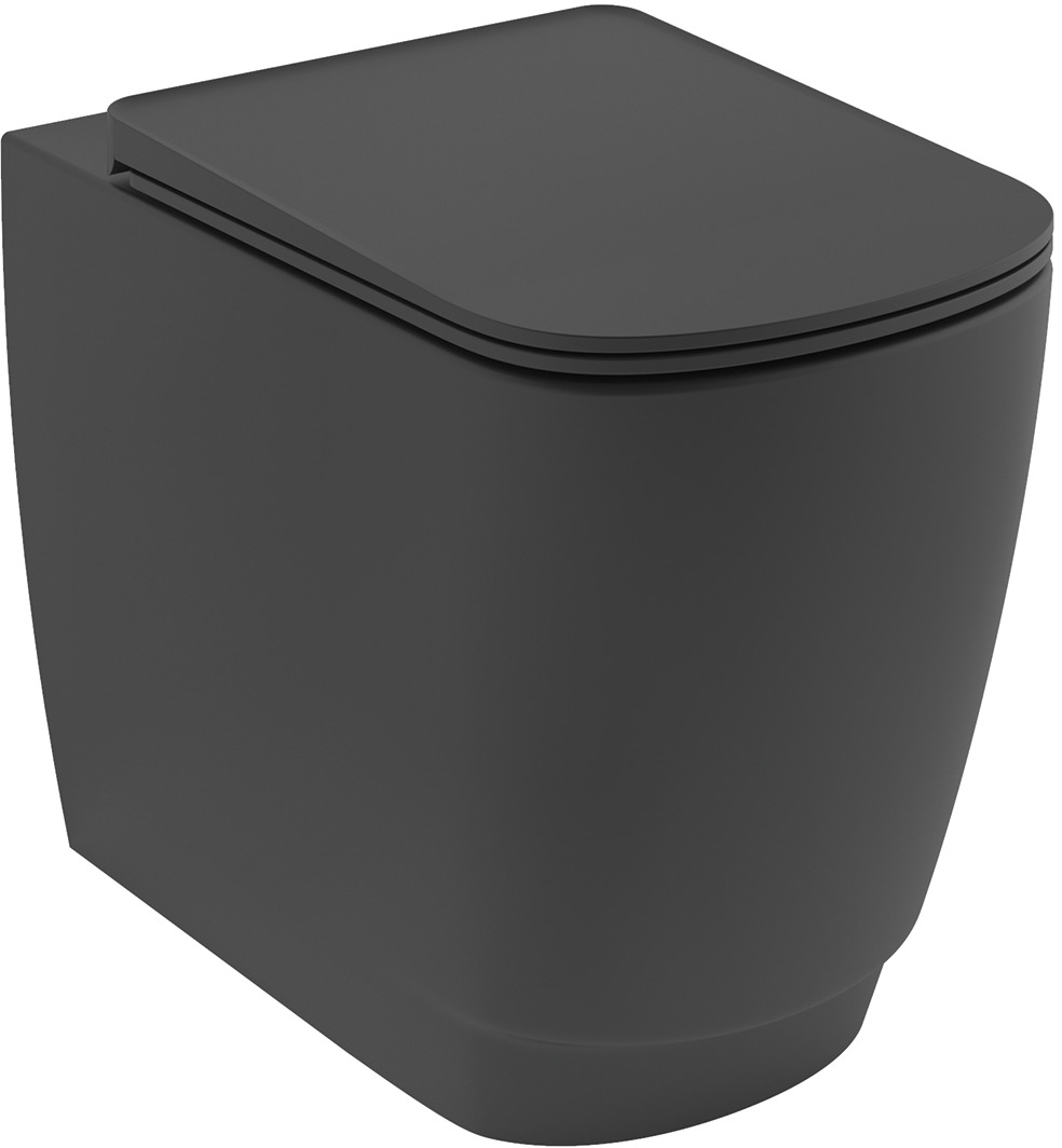 Darmowa Dostawa - Miska WC stojąca bez kołnierza ze spłukiwaniem wirowym czarny mat Kludi Resa S 27WCB0339