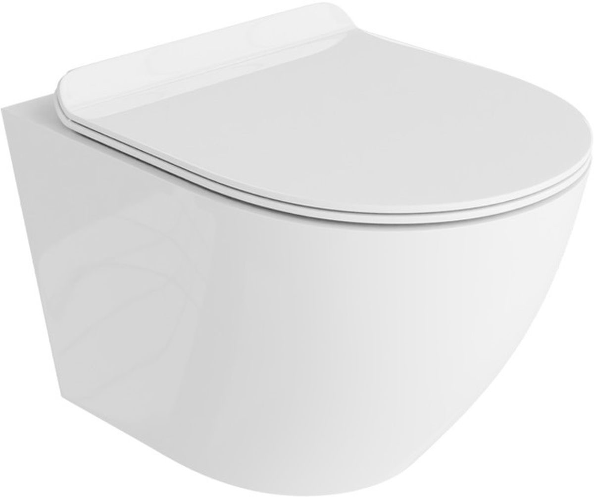 Darmowa Dostawa - Zestaw miska + deska wolnoopadająca stojąca bez kołnierza biały LaVita Sofi 5900378332558