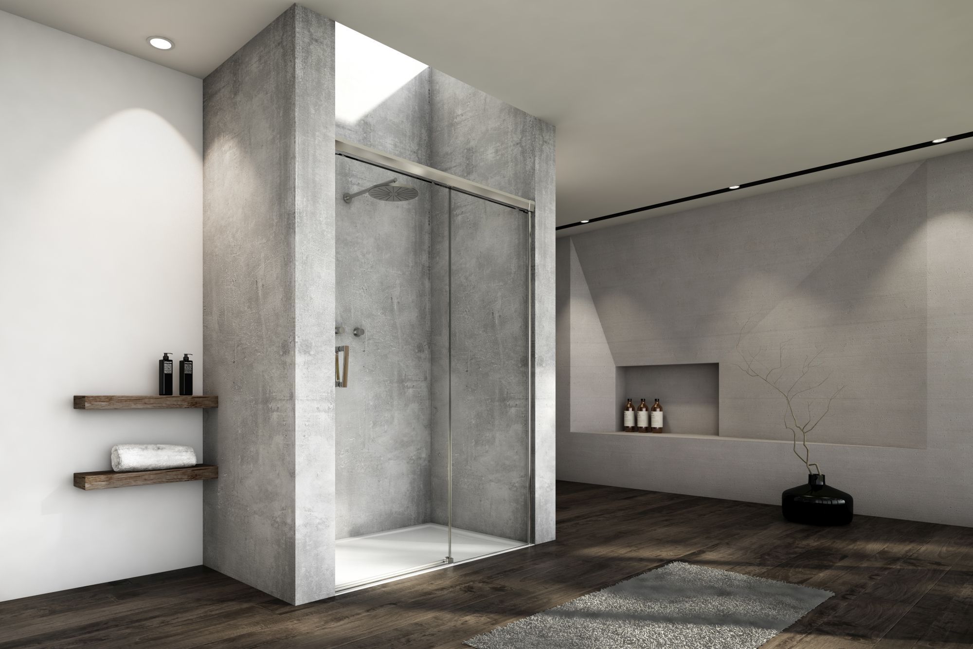 Darmowa Dostawa - Drzwi prysznicowe 150 cm rozsuwane do ścianki bocznej Ronal Cadura CAS2D1505007