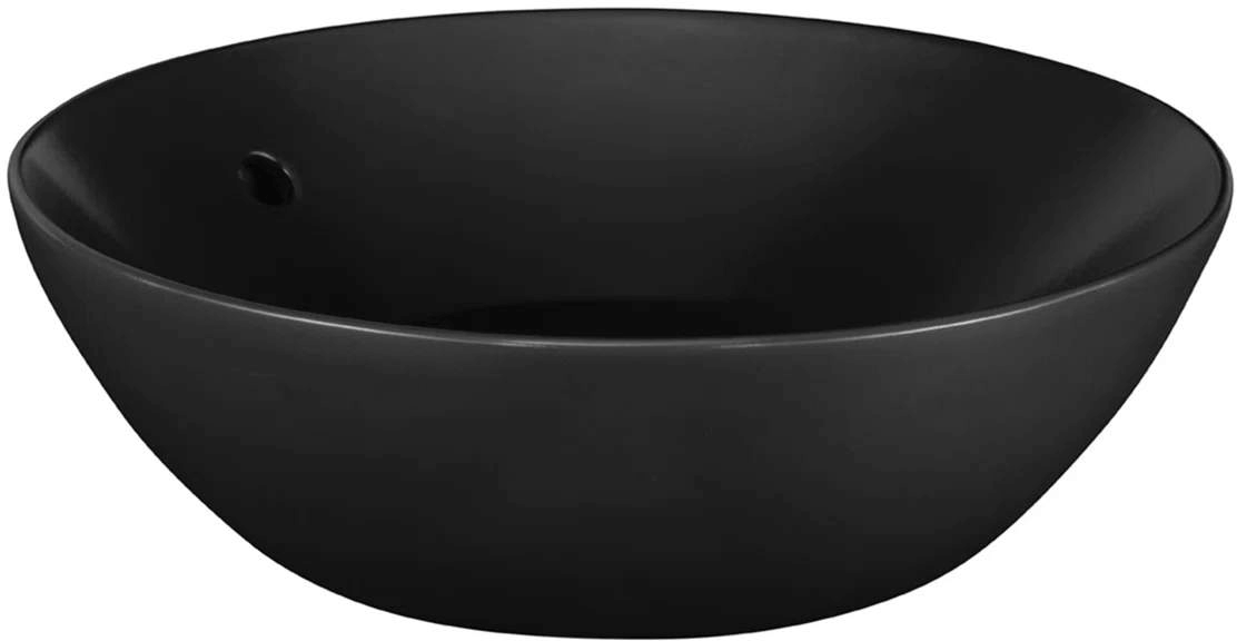Darmowa Dostawa - Umywalka 38x38 cm okrągła nablatowa czarna Sanindusa Sanlife 136379264