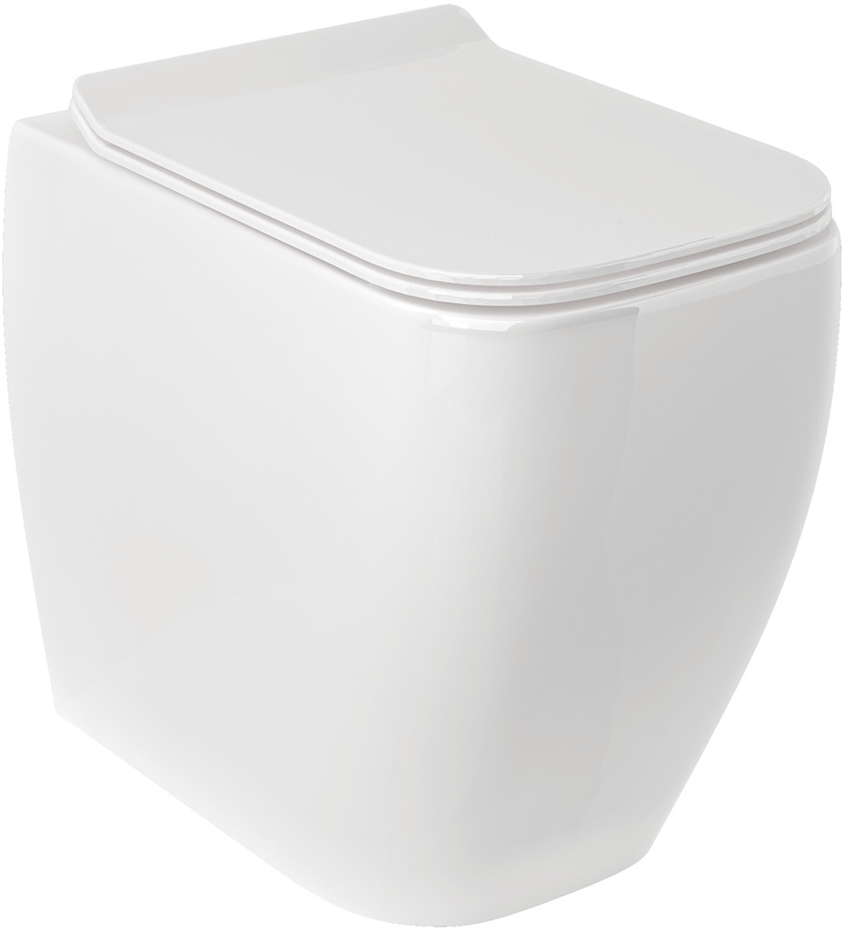 Darmowa Dostawa - Miska WC stojąca bez kołnierza ze spłukiwaniem wirowym biały połysk Kludi Resa C 28WCB0443