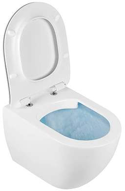 Darmowa Dostawa - Miska WC z deską wolnoopadającą wisząca bez kołnierza biały mat Sanindusa Sanibold 137938604