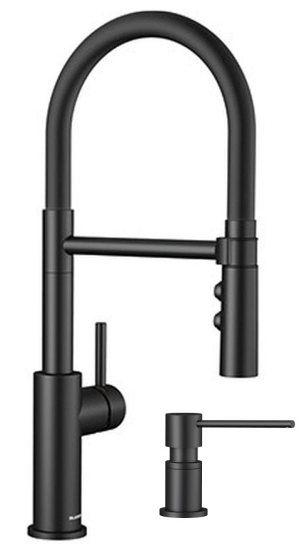 Darmowa Dostawa - Bateria kuchenna z dozownikiem stojąca czarna Blanco Catris-S abset10209
