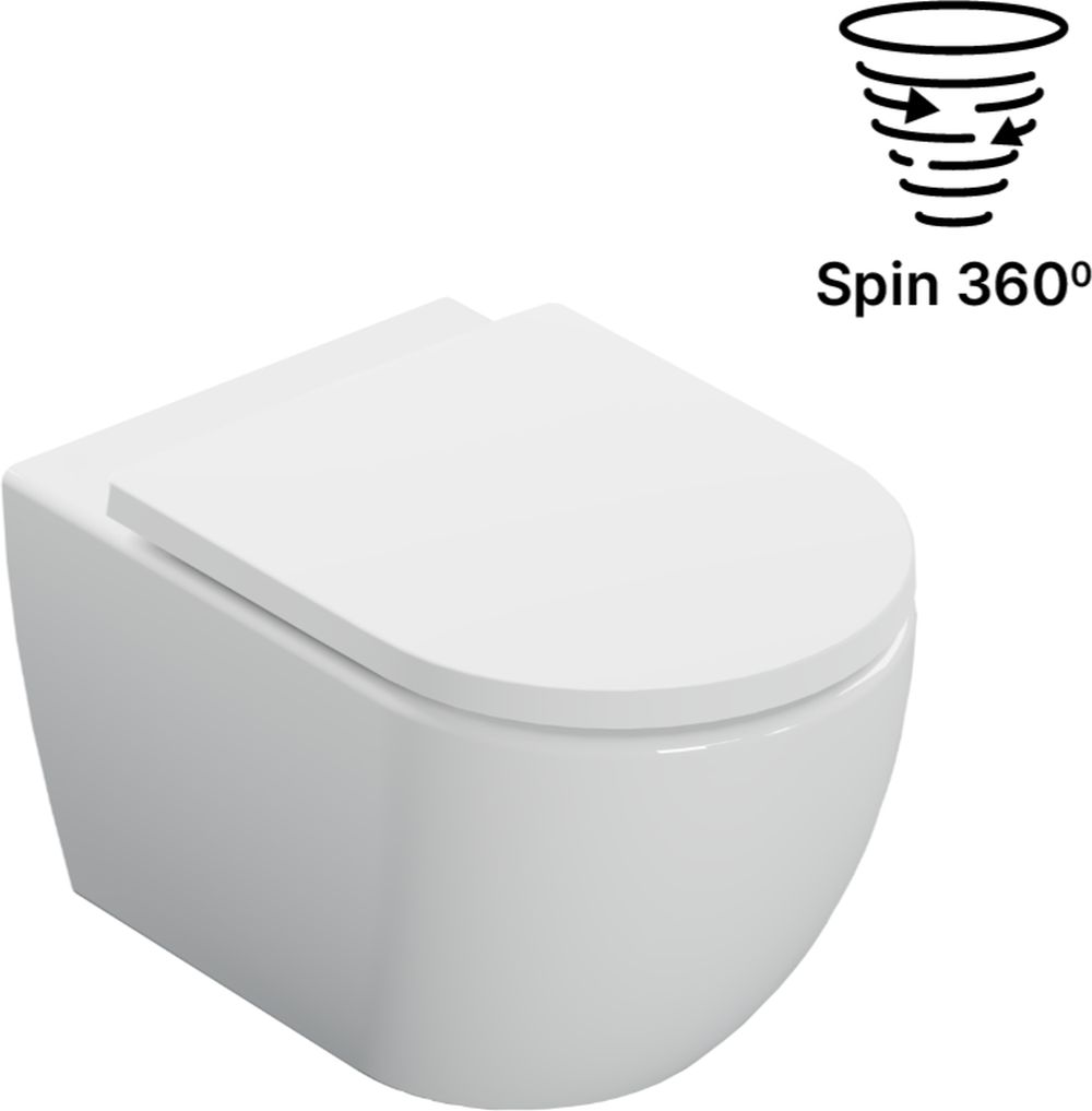 Darmowa Dostawa - Miska WC z deską wolnoopadającą wisząca bez kołnierza ze spłukiwaniem wirowym biały połysk Excellent Stellar CEEX6623535WH