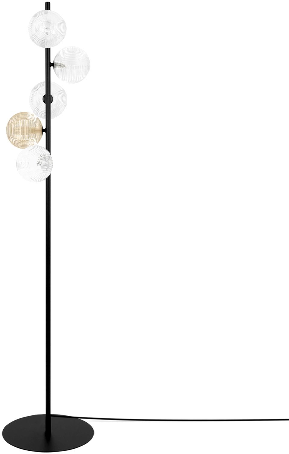 Darmowa Dostawa - Lampa stojąca 5x10 W czarna-przezroczysta-bursztynowa Kaja Saturno K5698