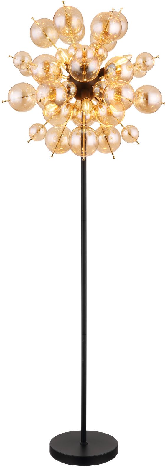 Darmowa Dostawa - Lampa stojąca 6x25 W czarna-złota-bursztynowa Globo Lighting Udo 15633SA