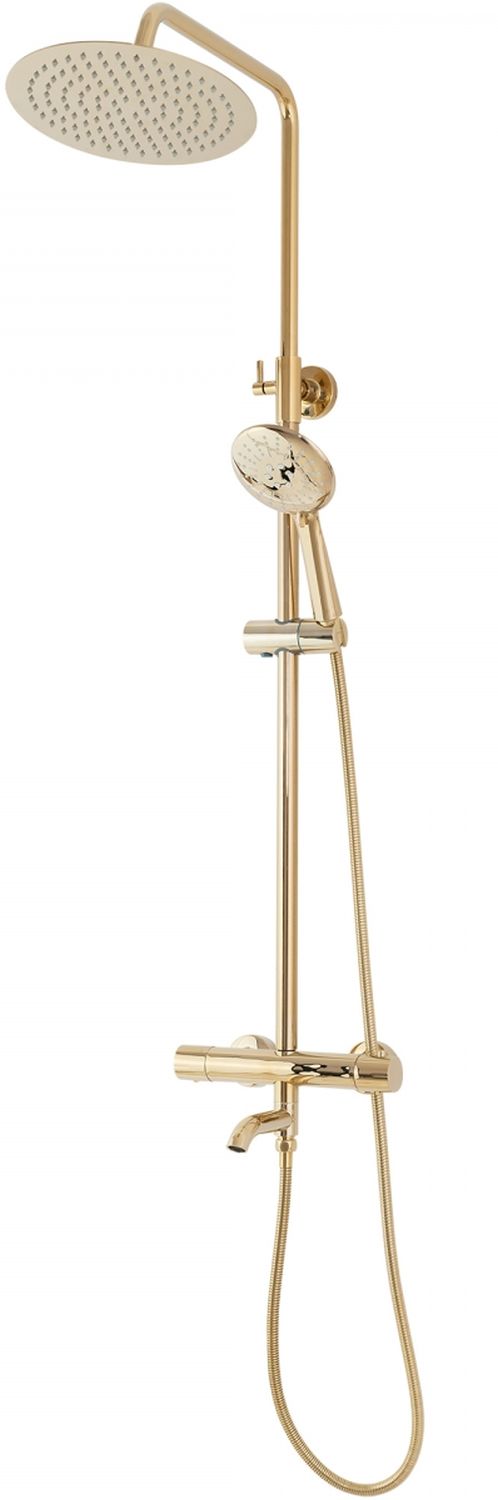 Darmowa Dostawa - Zestaw prysznicowy ścienny złoty Rea Lungo REAP4114