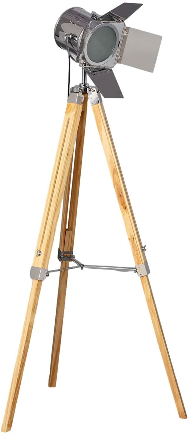 Darmowa Dostawa - Lampa stojąca 1x40 W drewno-srebrna Abruzzo Retro ABRRRVSE27