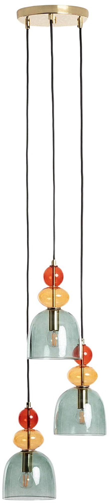 Darmowa Dostawa - Lampa wisząca 3x20 W zielona-złota Abruzzo Koloreno ABR3KOLOKZ