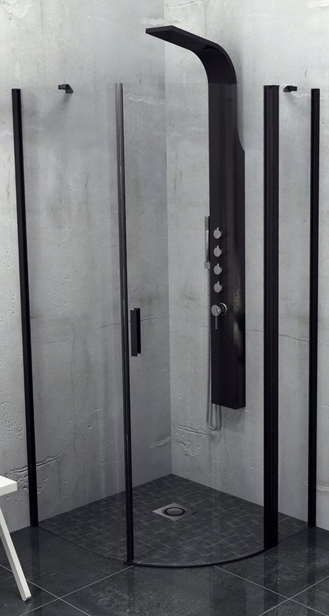 Darmowa Dostawa - Kabina prysznicowa półokrągła 90x90 cm czarny Polysan Zoom Line Black ZL2615BR