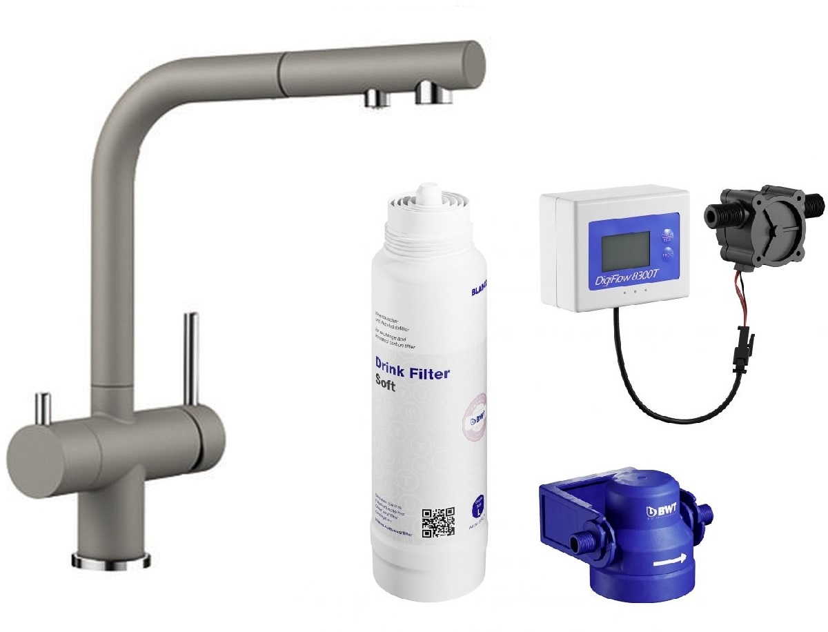 Darmowa Dostawa - Bateria kuchenna z filtrem stojąca brązowa Blanco Fontas-S II abset11455