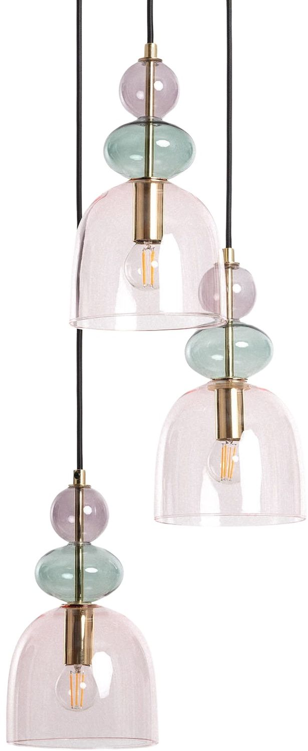 Darmowa Dostawa - Lampa wisząca 3x20 W złota-fioletowa Abruzzo Koloreno ABR3KOLOKF