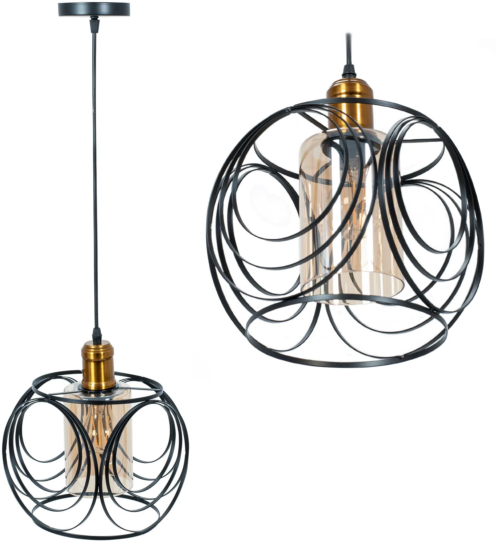 Darmowa Dostawa - Lampa wisząca 1x60 W czarna-złota TooLight OSW40001