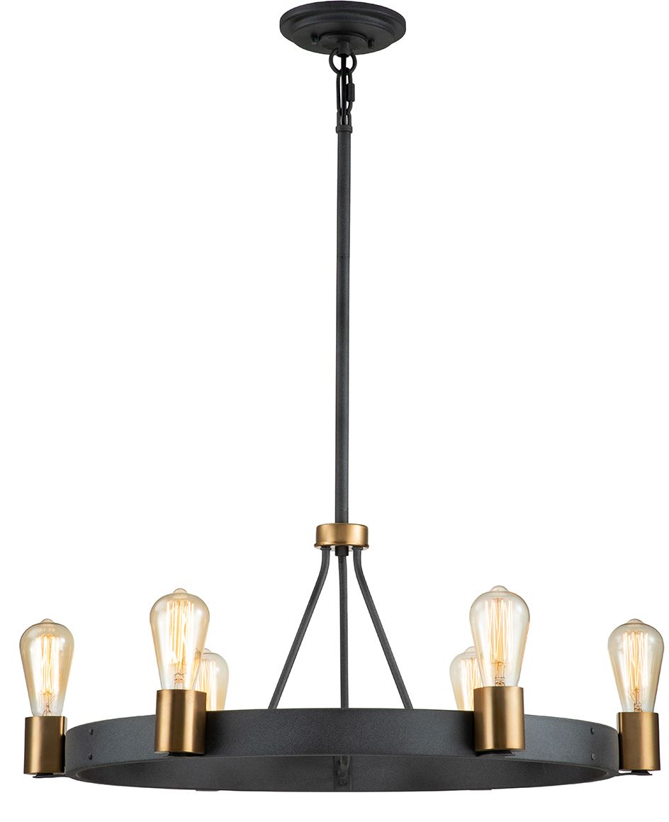 Darmowa Dostawa - Lampa wisząca 6x60 W mosiądz Quintiesse Silas QNSILAS6PDZ