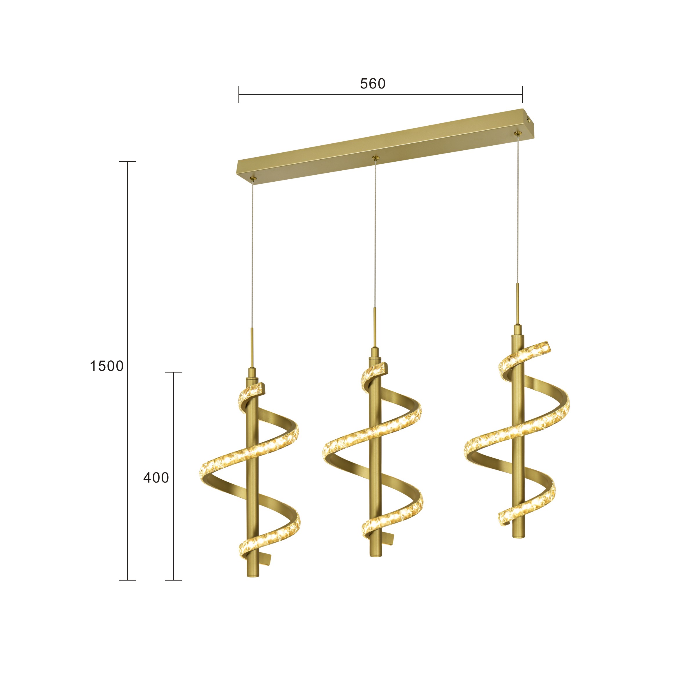 Darmowa Dostawa - Lampa wisząca 3x27 W złota Aviano Claret 72090315
