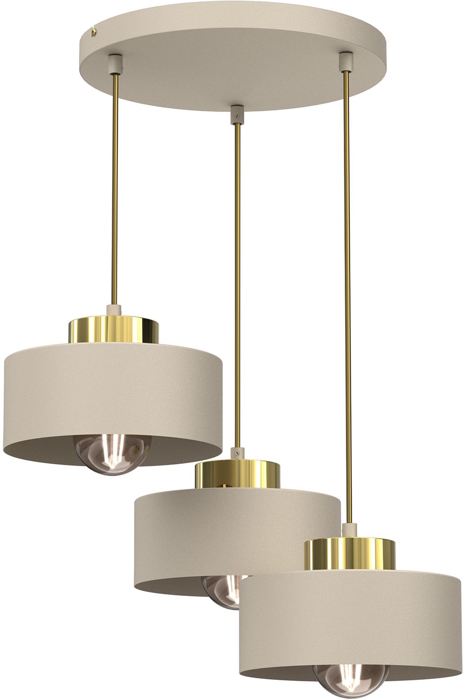 Darmowa Dostawa - Lampa wisząca 3x15 W beżowa Luminex Marti 9932