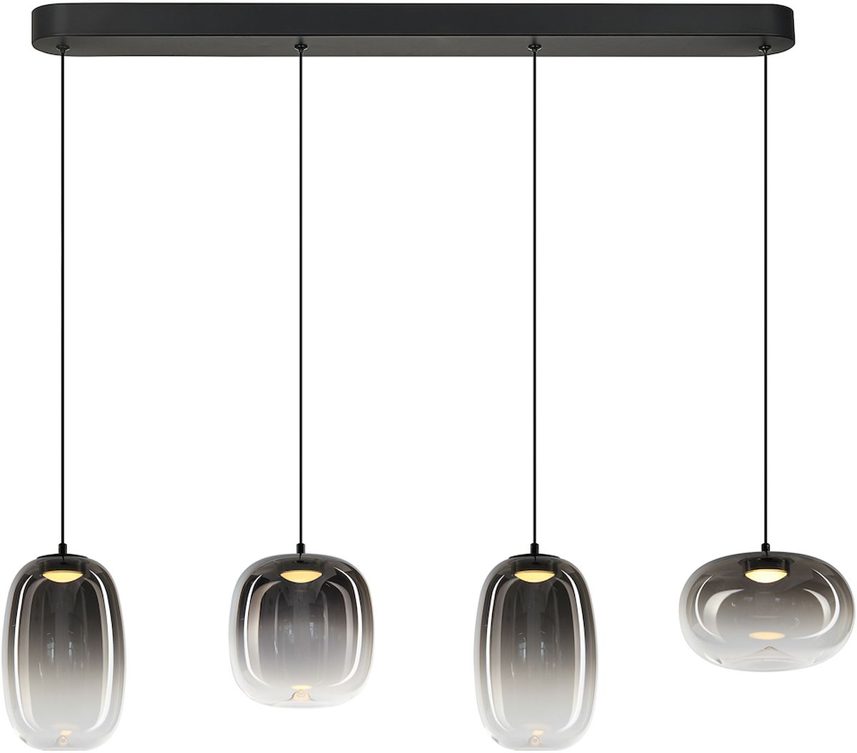 Darmowa Dostawa - Lampa wisząca 4x15 W czarna-przydymiona Milagro Vaso ML1407