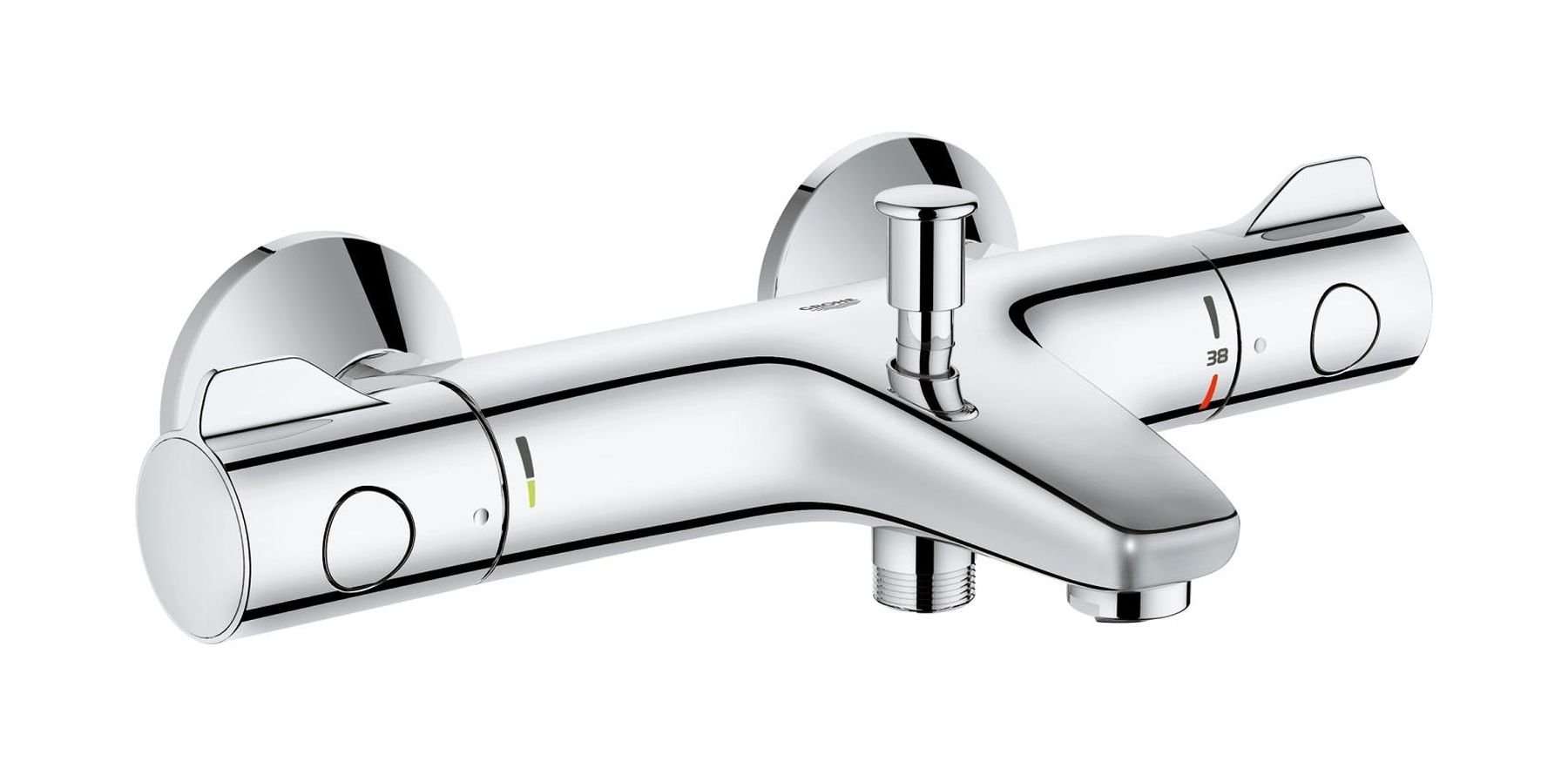 Darmowa Dostawa - Bateria wannowo-prysznicowa ścienna termostatyczna starlight chrome Grohe Grohtherm 800 34576000