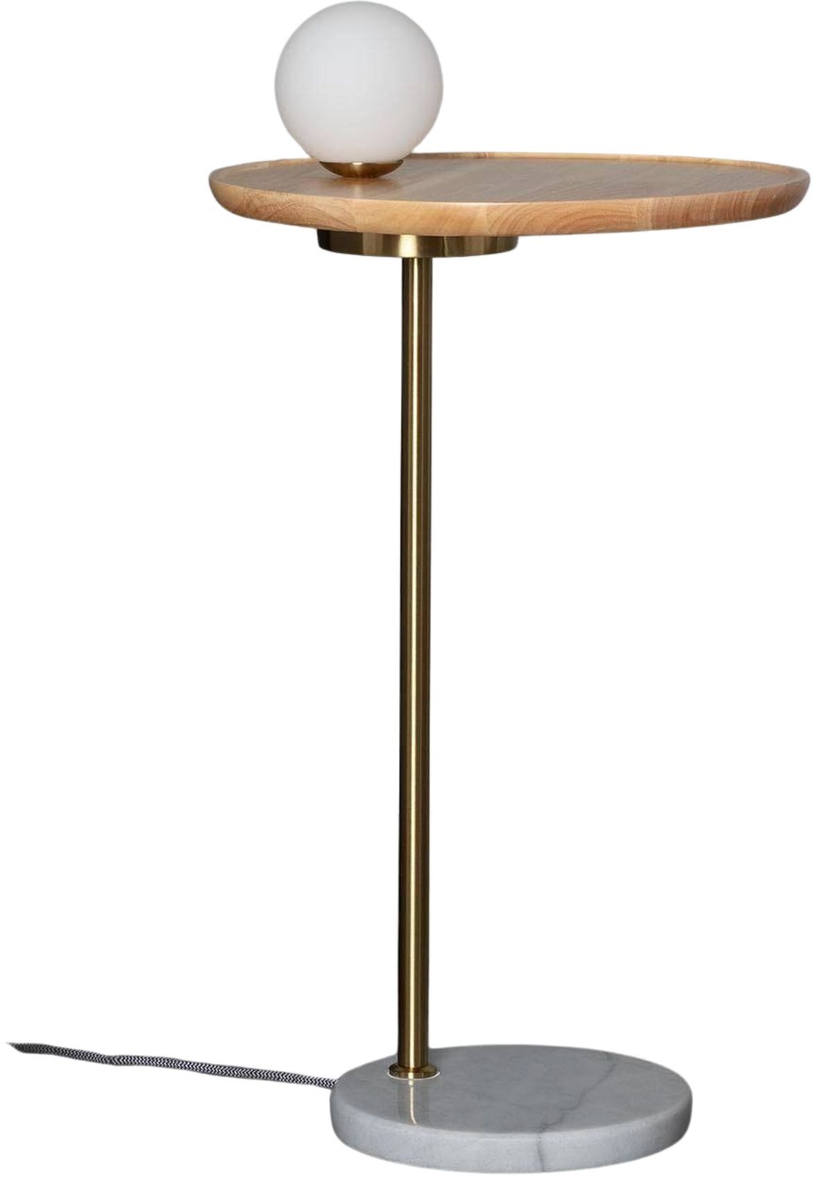 Darmowa Dostawa - Lampa stojąca 1x12 W biała-złota-drewno-marmur Abruzzo Meblo ABRSLMEBLOG9