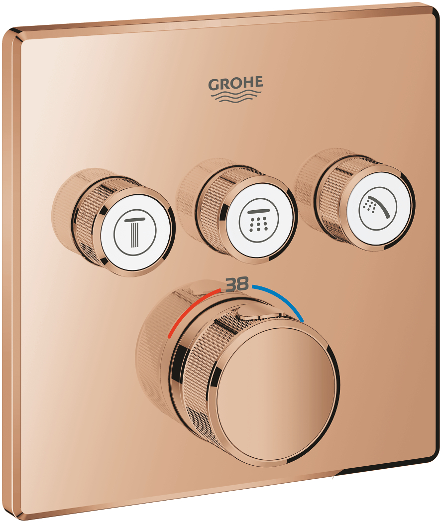 Darmowa Dostawa - Bateria wannowo-prysznicowa podtynkowa z termostatem warm sunset Grohe Grohtherm SmartControl 29126DA0