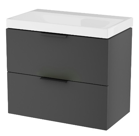 Darmowa Dostawa - Umywalka z szafką i uchwytami 65 cm czarną Excellent Blanko MLEX6327K640BLBL