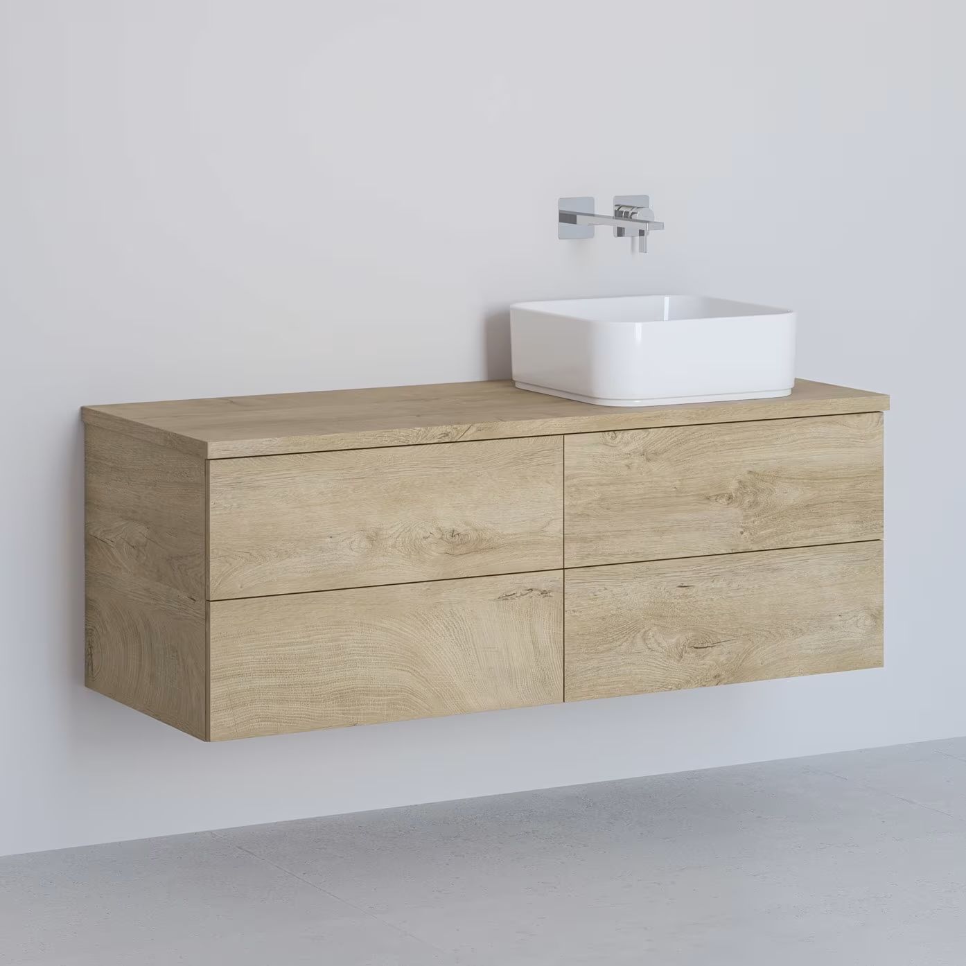 Darmowa Dostawa - Szafka z blatem 121x48.7x44.5 cm podumywalkowa wisząca dąb Kronenbach Cube KBWTKOWTL1214GH