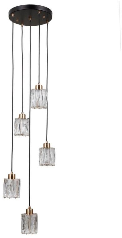 Darmowa Dostawa - Lampa wisząca 5x40 W czarna-złota Italux Torno PND408135RBKHBR