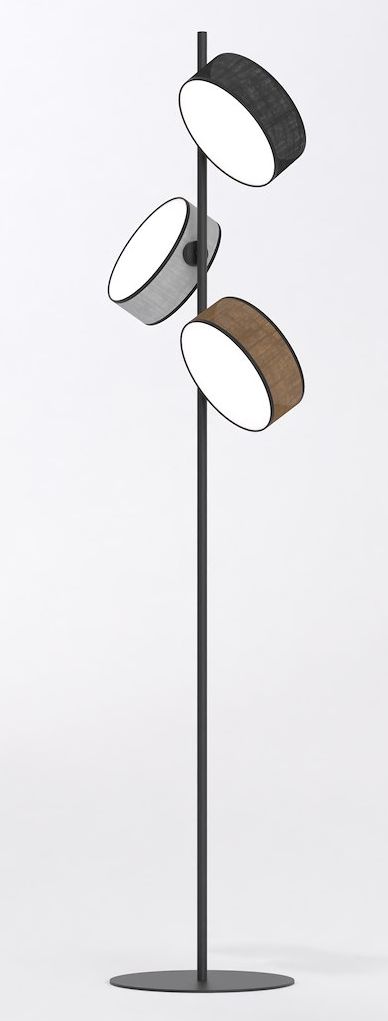 Darmowa Dostawa - Lampa stojąca 3x10 W czarna-szara-beżowa Emibig Drumz 1566LP3