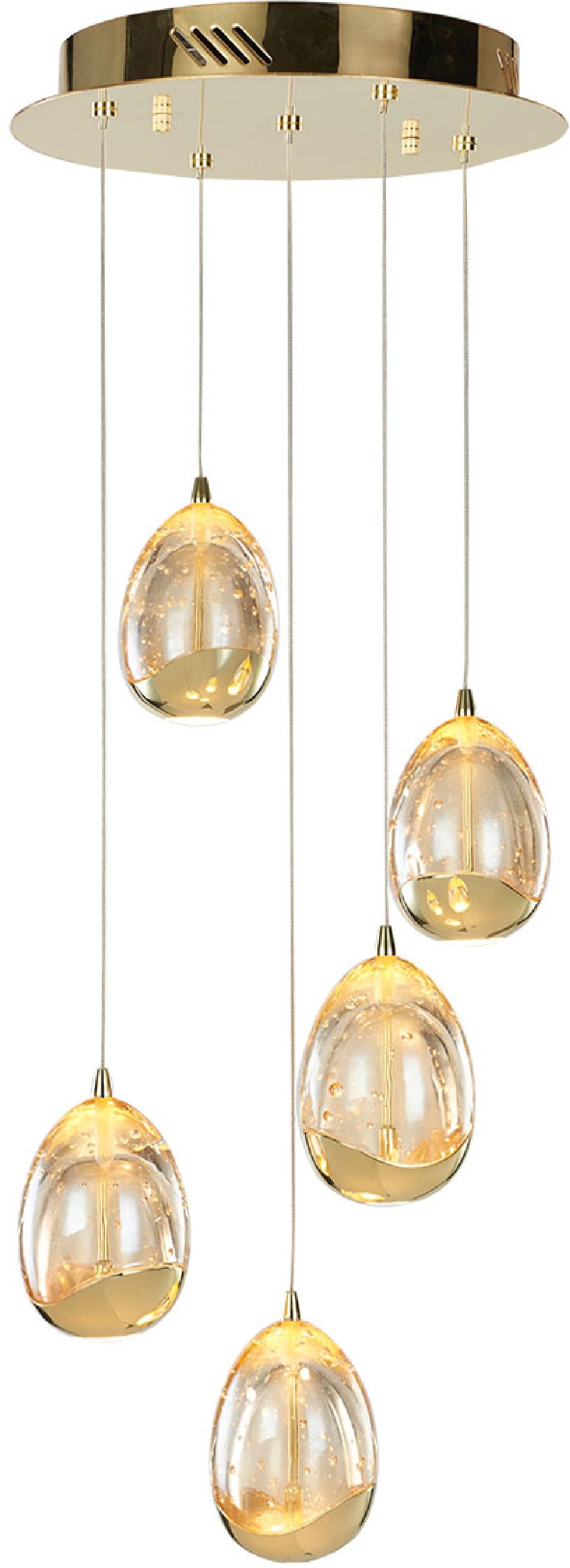 Darmowa Dostawa - Lampa wisząca 5x4.8 W złota Italux Huelto PND221121325ACHPN