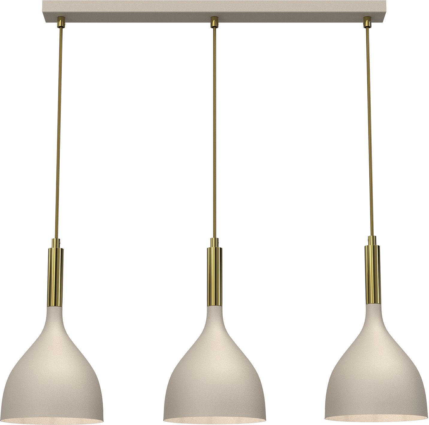 Darmowa Dostawa - Lampa wisząca 3x60 W złota-beżowa Luminex Noak 4006