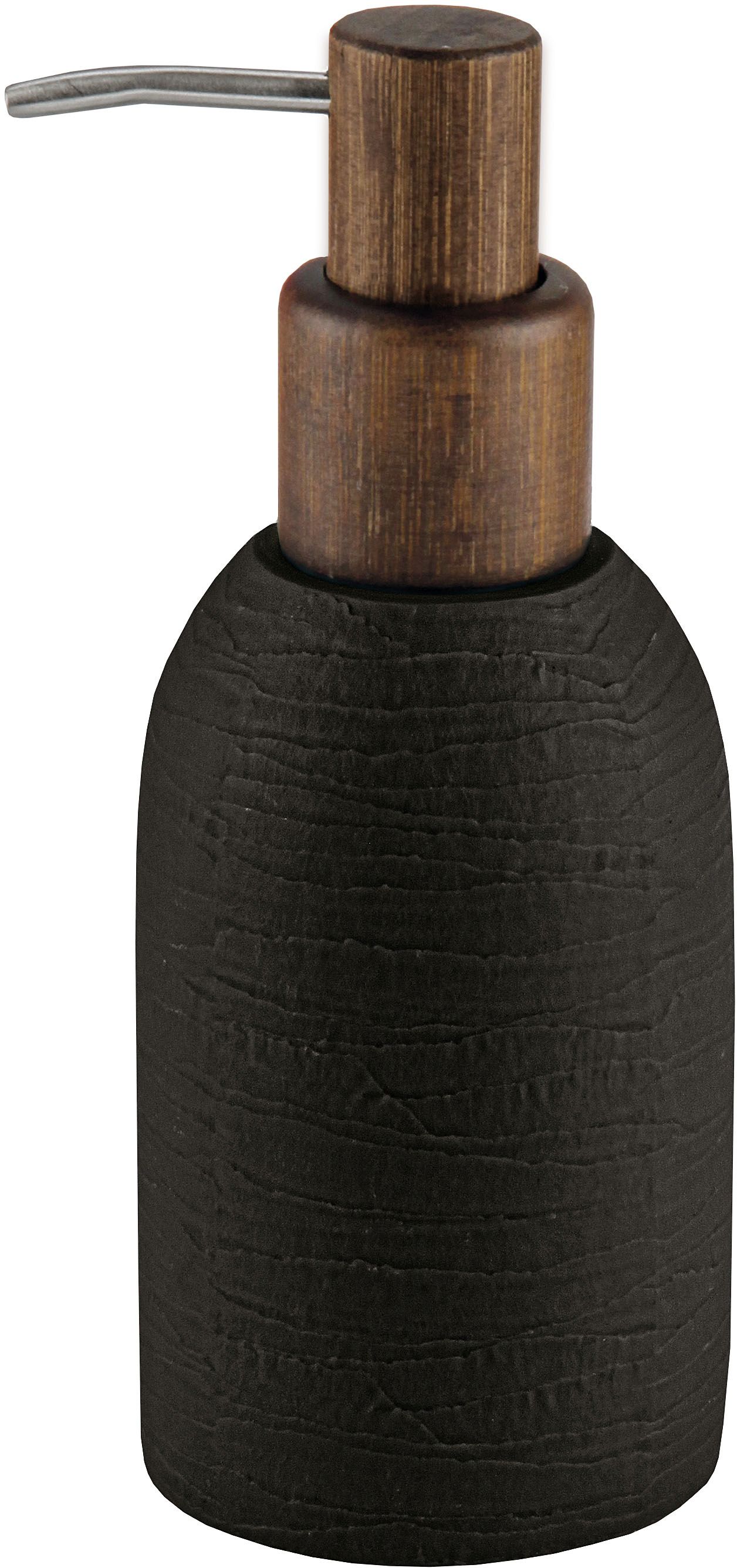 Darmowa Dostawa - Dozownik do mydła 300 ml czarny-brązowy Kleine Wolke Harper 8694926854