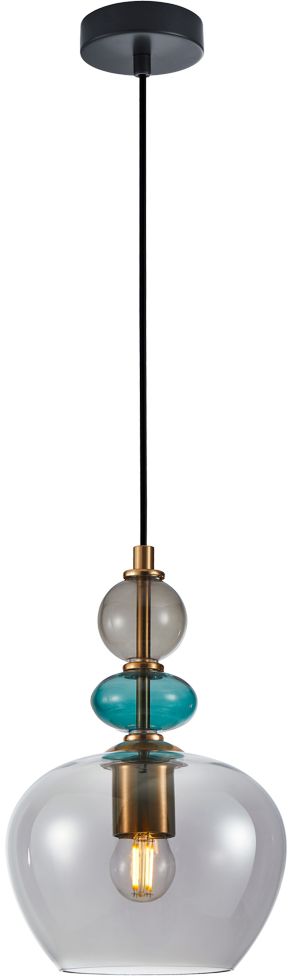 Darmowa Dostawa - Lampa wisząca 1x40 W czarna-złota Italux Busco PND302631ABROSG