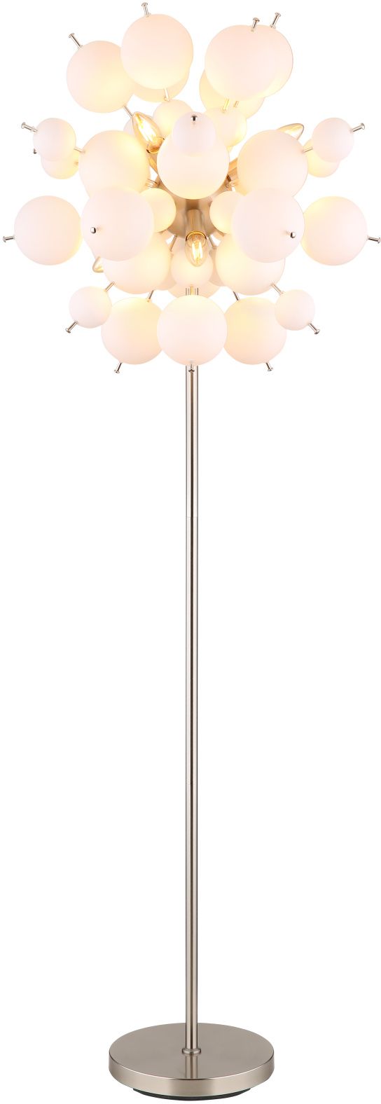 Darmowa Dostawa - Lampa stojąca 6x25 W biała-czarna-nikiel Globo Lighting Udo 15633SO