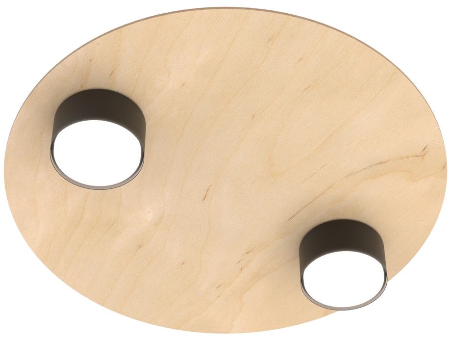 Darmowa Dostawa - Lampa podsufitowa 2x12 W czarna-drewno Emibig Pixo 14432