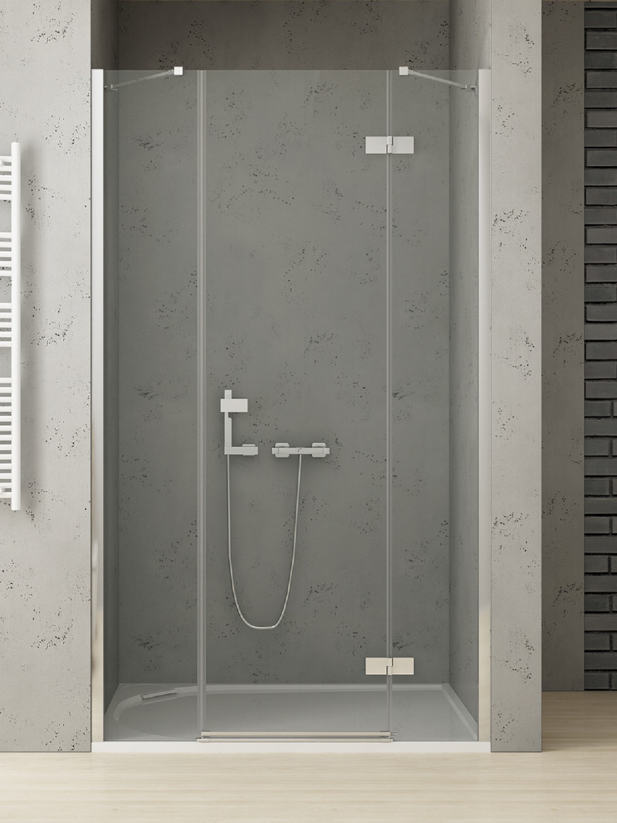 Darmowa Dostawa - Drzwi prysznicowe 150 cm uchylne chrom połysk/szkło przezroczyste New Trendy Reflexa EXK5081